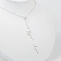 Srebrny naszyjnik z imieniem i kwiatowym znakiem zodiaku | srebro 925
